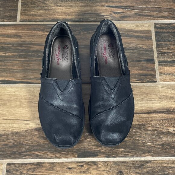 Skechers BOBS Chill Luxe Buttoned Up Womens Size 6.5 Shoes Black Comfort Flat - Picture 11 of 12